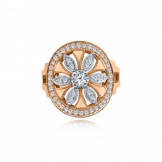 DUOMO 18K Rose and White gold with brilliant cut diamonds vintage ring