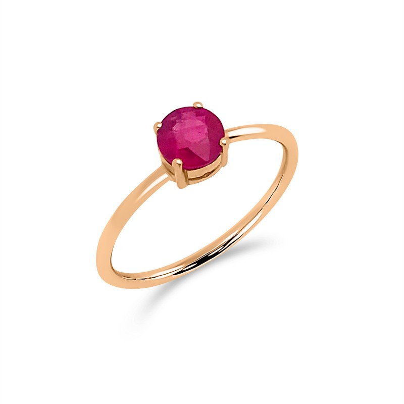 BEA 18K rose gold with brilliant cut ruby solitaire ring
