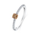 MARSEILLE 18K white and rose gold with diamonds and crowned by a fancy brown diamond