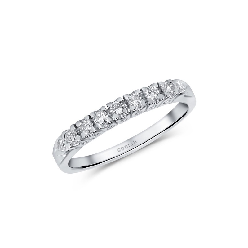 CASCAIS 18K white gold diamonds wedding band engagement ring