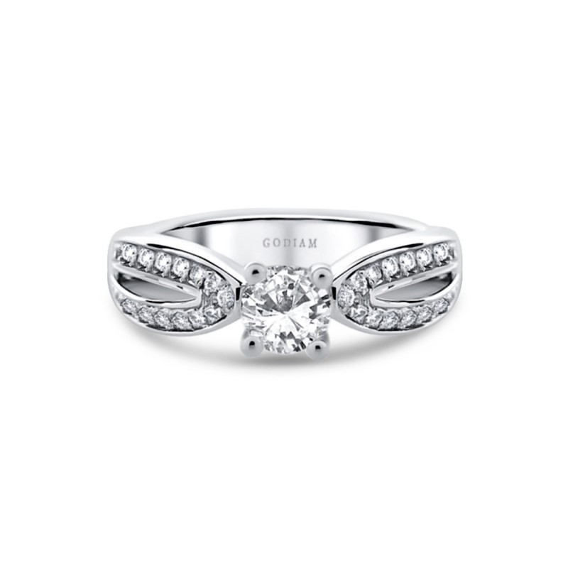 Beautiful COMPOSTELA diamonds engagement ring handcrafted in 18K white gold