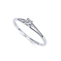LUGANO 18K white gold with brilliant cut diamond solitaire engagement ring