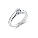 FINISTERRE 18K white gold with brilliant cut diamond solitaire ring