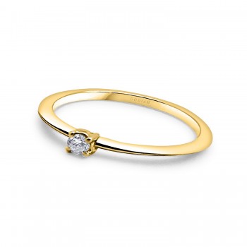 SUNFLOWER 18K yellow gold with brilliant cut diamond solitaire ring