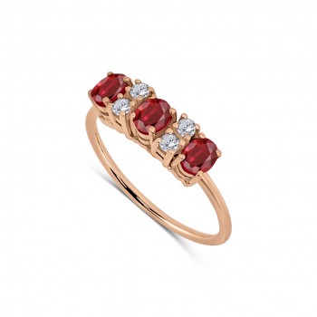 LAURA 18K rose gold with diamonds and rubies