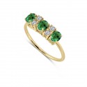 LAURA 18K yellow gold with diamonds and emeralds ring