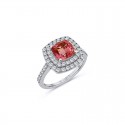 RIVER 18K white gold with brilliant cut diamonds and pink tourmaline