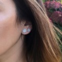 IRIA 18K white gold diamonds rosette earrings